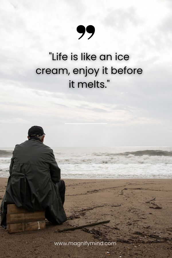 Life is like an ice cream, enjoy it before it melts