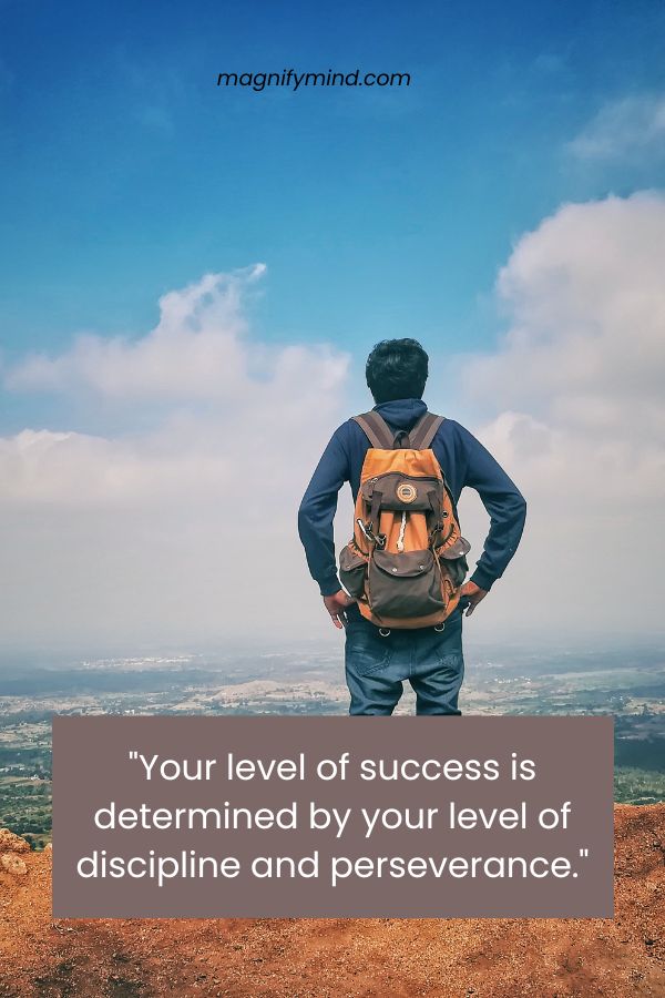 Your level of success is determined by your level of discipline and perseverance